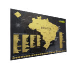 Mapa de Raspar Brasil 50x70 Dourado Sem Moldura