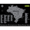 Mapa de Raspar Brasil 50x70 prata Sem Moldura - Image 3