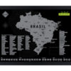 Mapa de Raspar Brasil 50x70 prata Com Moldura - Image 4