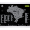 Mapa de Raspar Brasil 50x70 prata Com Moldura - Image 5